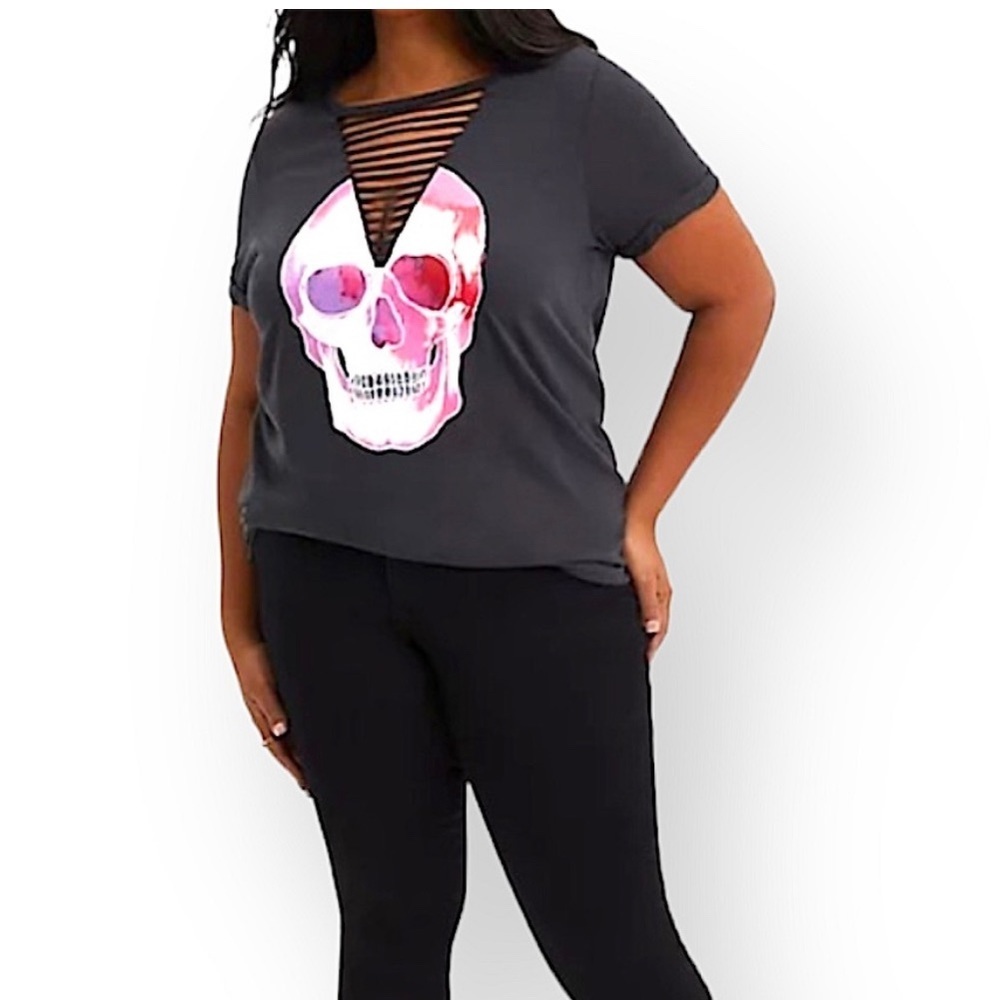 3X - torrid Slim Fit Skull Tee
